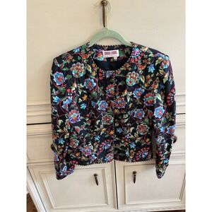 Vintage Maggy London Floral Button Front Blazer Size 6‎ Classic